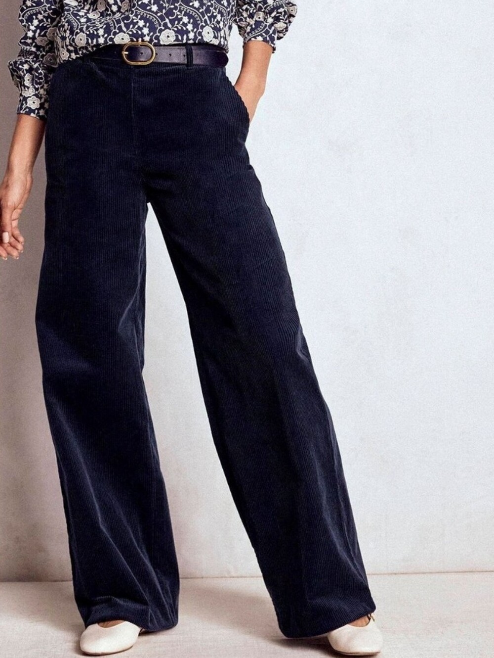 Boden Belgravia Cord Pants In Navy 10P Patch Pockets Chic For Fall Winter